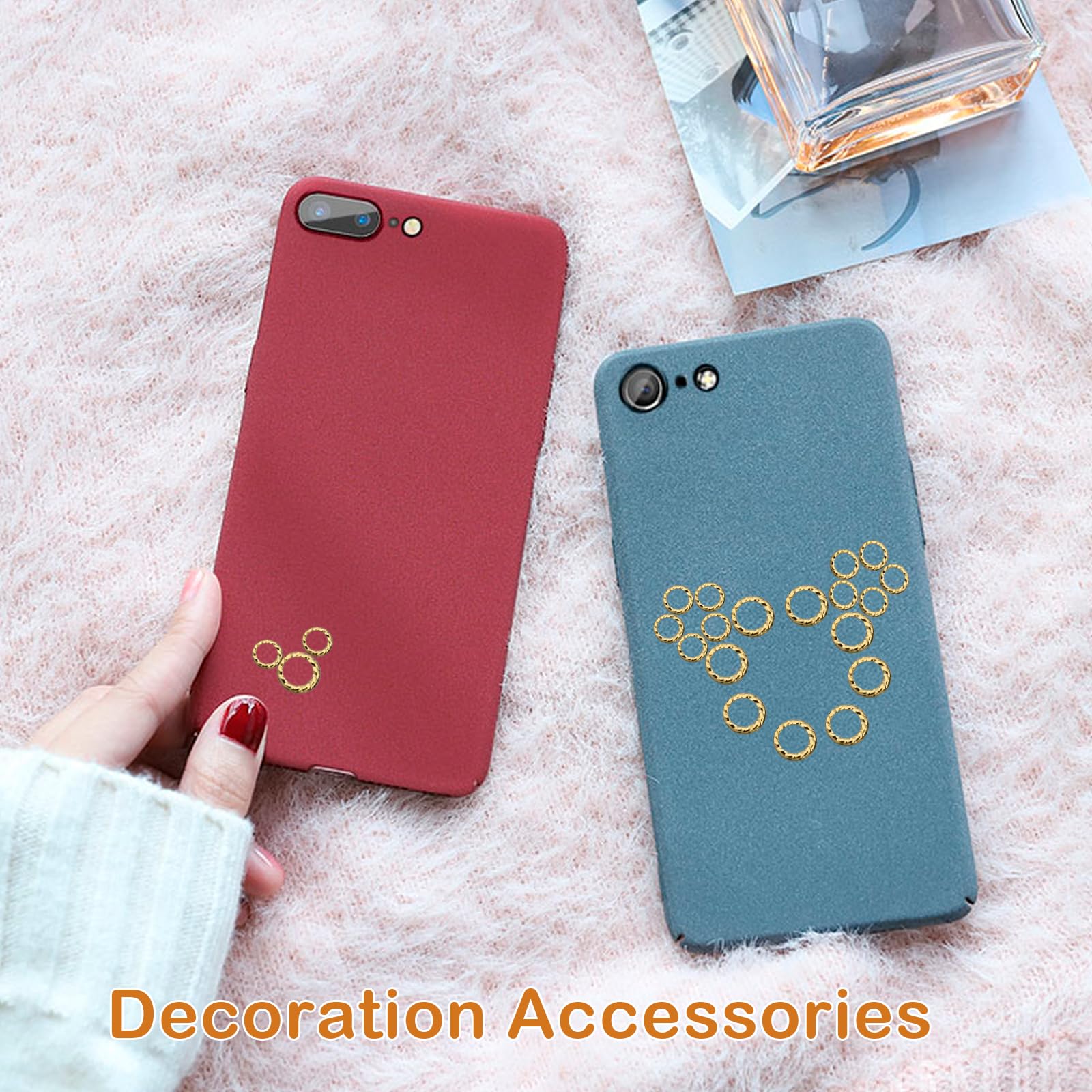 Premium gold geometric nail art accessories showcasing flat back placement compatibility with standard nail glue.