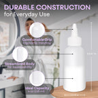 Refillable plastic applicator bottles by BRIGHTFROM highlighting the flexible low density polyethylene material