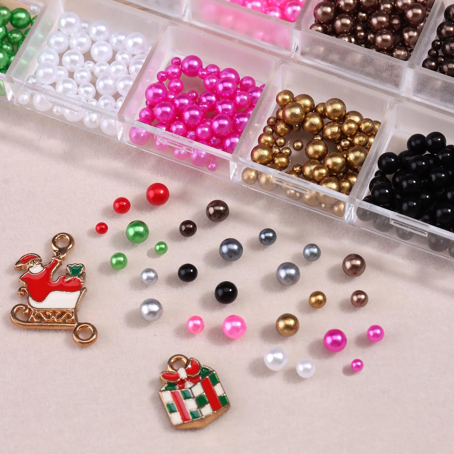 Belleboost professional flatback pearls set with high shine luster finish for acrylic tips