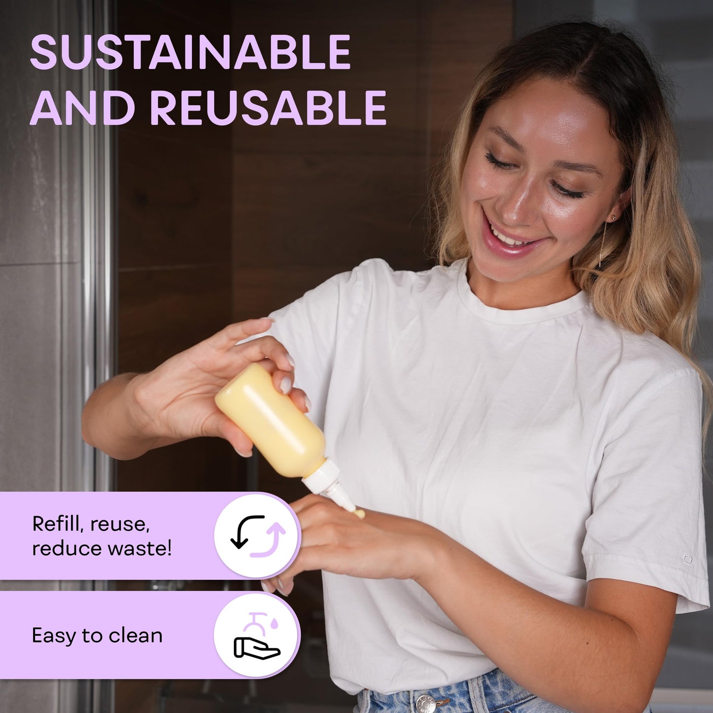 BPA free BRIGHTFROM squeeze bottles suitable for kitchen condiments and liquid storage