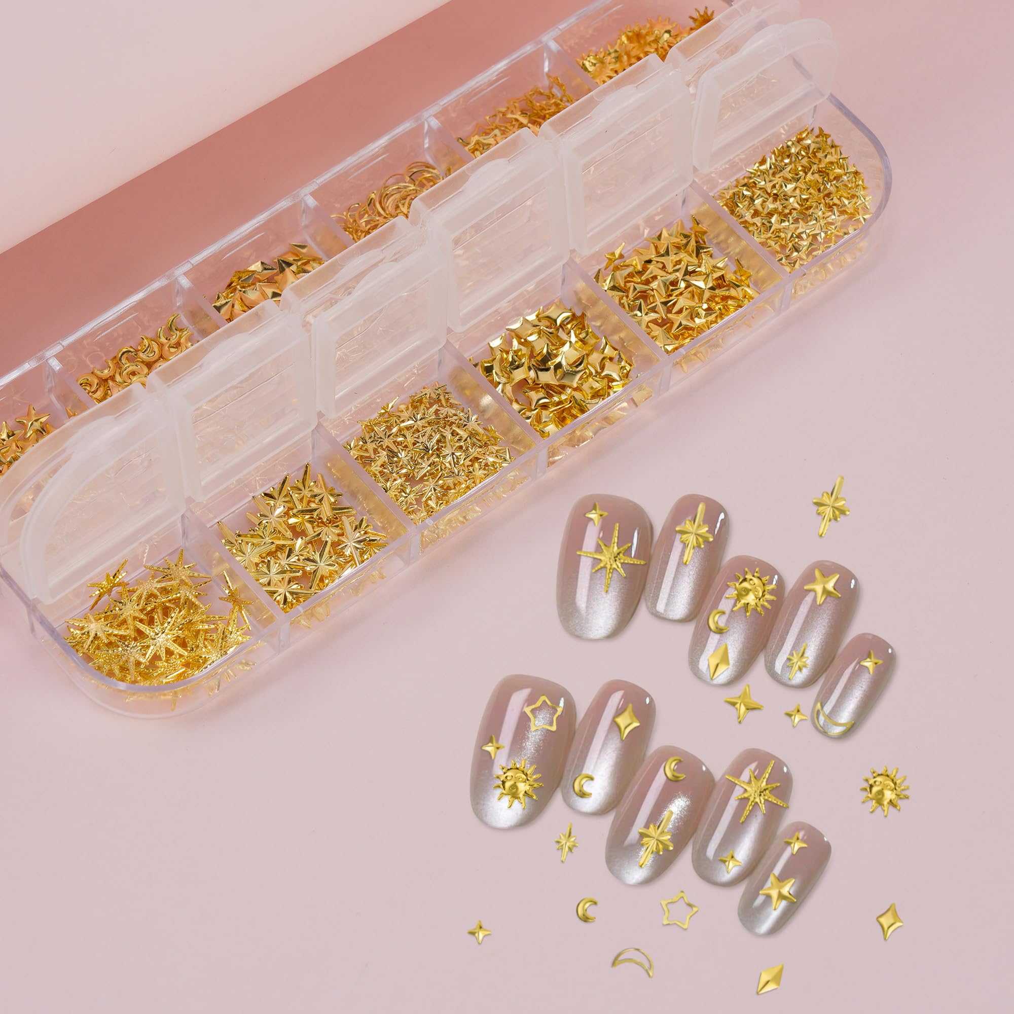 Wwyichen 12-grid organizer box for nail charms