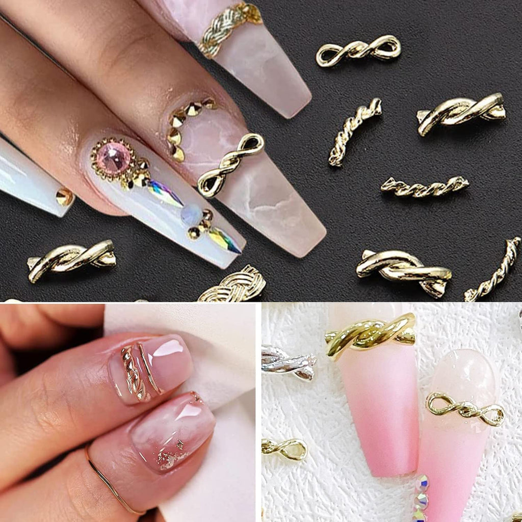 Complete 50 piece package of Silpecwee gold chain nail charms