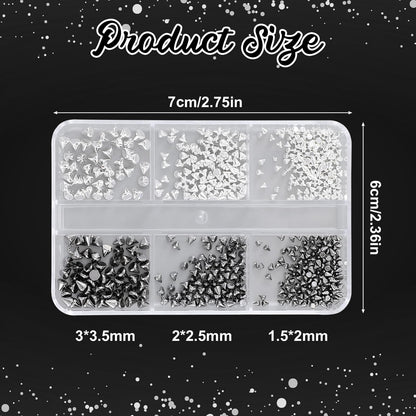 Dark aesthetic nail art accessories in organized container