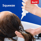 Bar5F hair treatment bottle with measuring scale side profile
