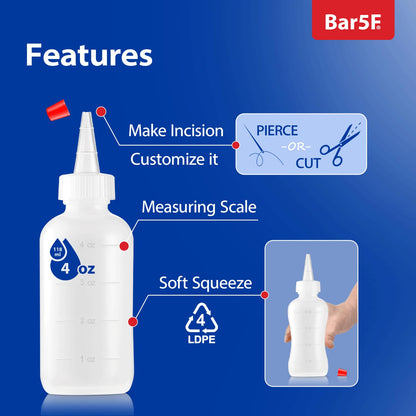 Pack of two Bar5F 4 fluid ounce hair applicator bottles