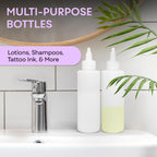 BPA free empty applicator bottles showcased with kitchen condiments to demonstrate food grade safety