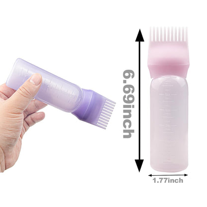 Squeezable hair oil applicator bottle by ZGQHZR highlighting the precise measurement scales printed on the side.