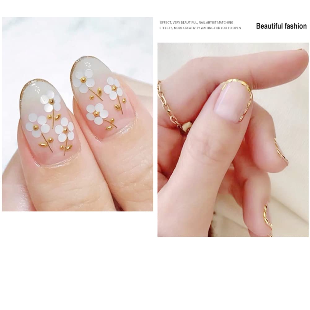 WEILUSI metallic gold feather and pineapple nail art decorations arranged on a white background