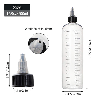 Hand squeezing a flexible five hundred milliliter refillable empty liquid container