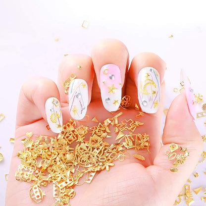 Complete package contents of the DANNEASY three dimensional metal nail art kit