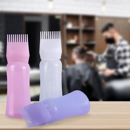 Side angle of the 6 Ounce root applicator bottle displaying clear milliliter and ounce measurements.