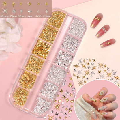 12-grid container of Cesusme nail caviar beads and charms