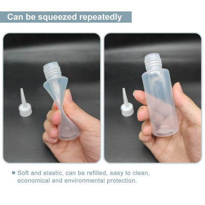 BlingKingdom 50ml applicator bottles with screw on caps displayed to highlight the leak proof construction for salon liquids.