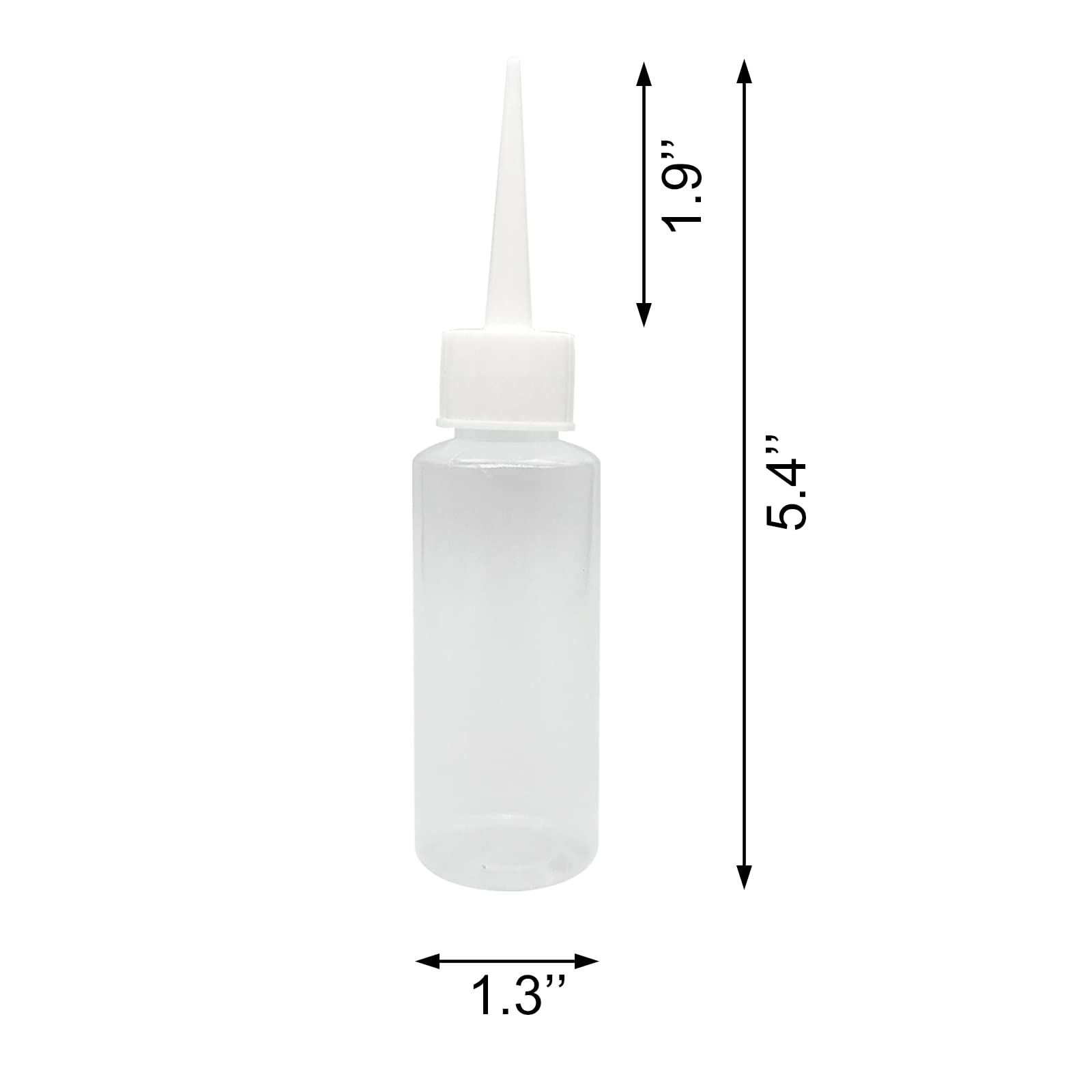 BlingKingdom clear plastic needle tip applicator bottles showing the detachable cap assembly for easy refilling.