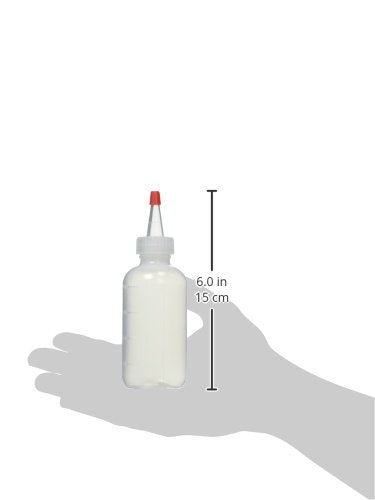 Two transparent 4 fluid ounce applicator bottles with measuring scales
