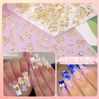 Cesusme metallic gold bow nail art set