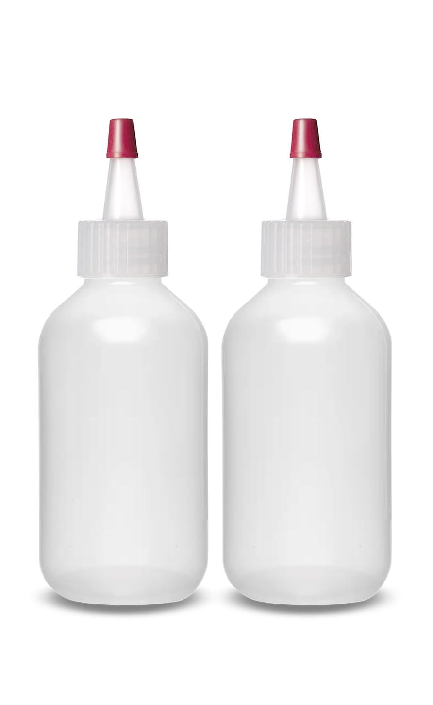 Ljdeals applicator bottles showcasing the removable red tip cap and the pre-cut precision spout.