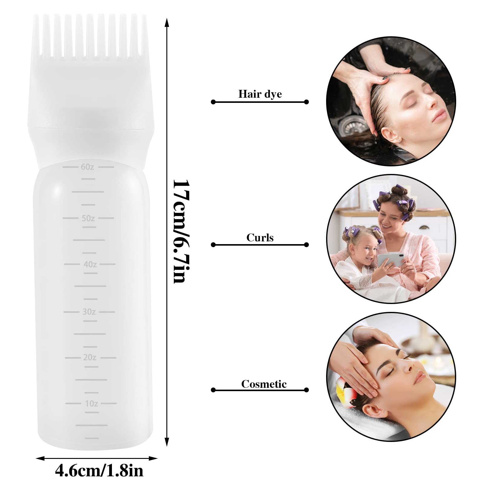Washable and lightweight plastic scalp oil applicator tool close up