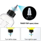 Empty plastic dispenser squeeze bottles by Cosywell for salon and home hair treatments.