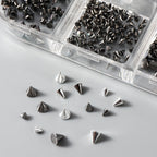 Precision pickup tweezers included in nail art kit