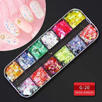 Artdone colorful sequin and horse-eye charm boxes for nail art design