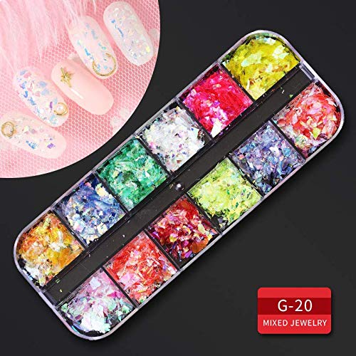 Artdone colorful sequin and horse-eye charm boxes for nail art design