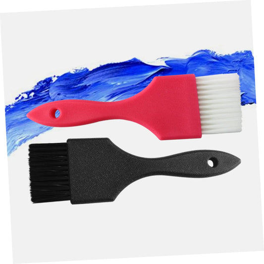 Professional salon style hair dye brush with red handle