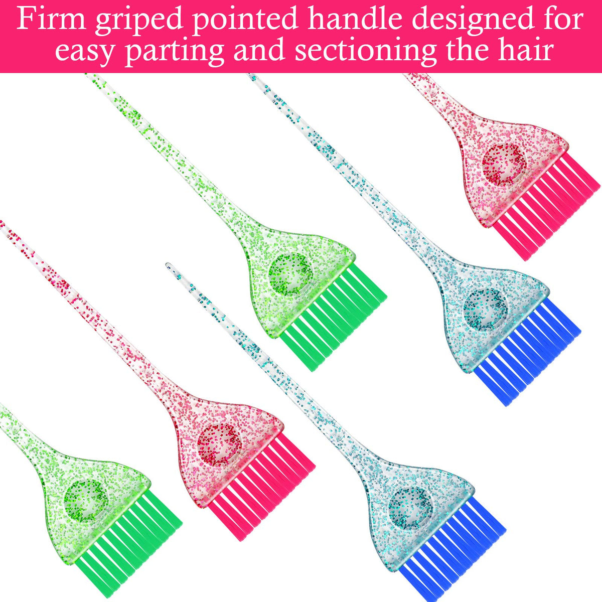 Close up of Patelai professional hair dyeing brush bristles