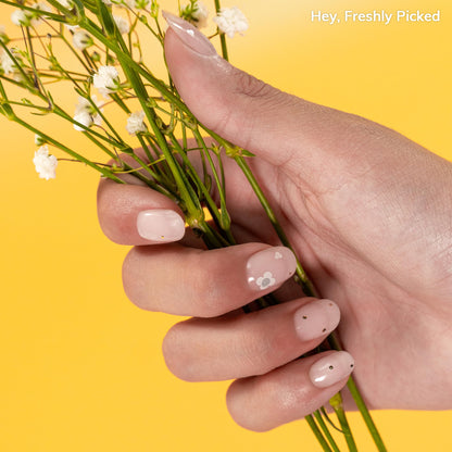 Heyhae gel nail strips kit components including prep pad and file