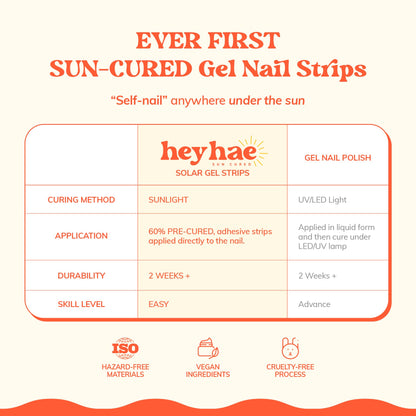 Demonstration of stretching Heyhae gel strip for a perfect nail fit