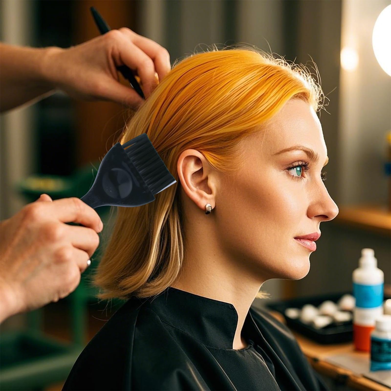 Sndperiexam hair color application tools showing 4 different colors