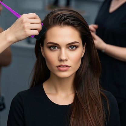 Collection of hair coloring applicator tools for home DIY