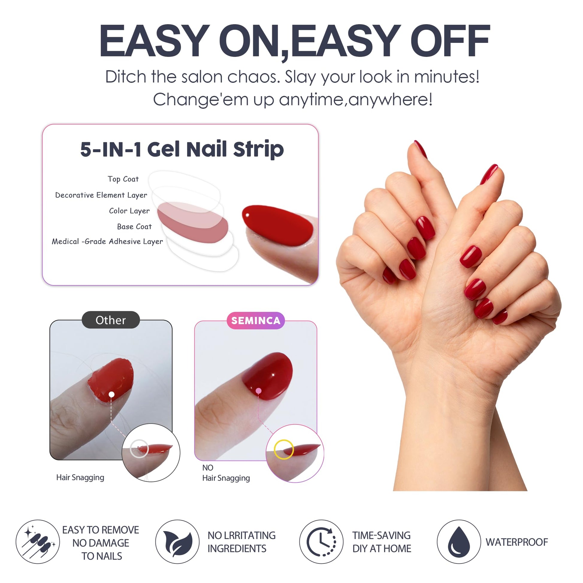Trendy coffee colored gel nail strips for office wear