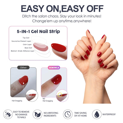 Trendy coffee colored gel nail strips for office wear