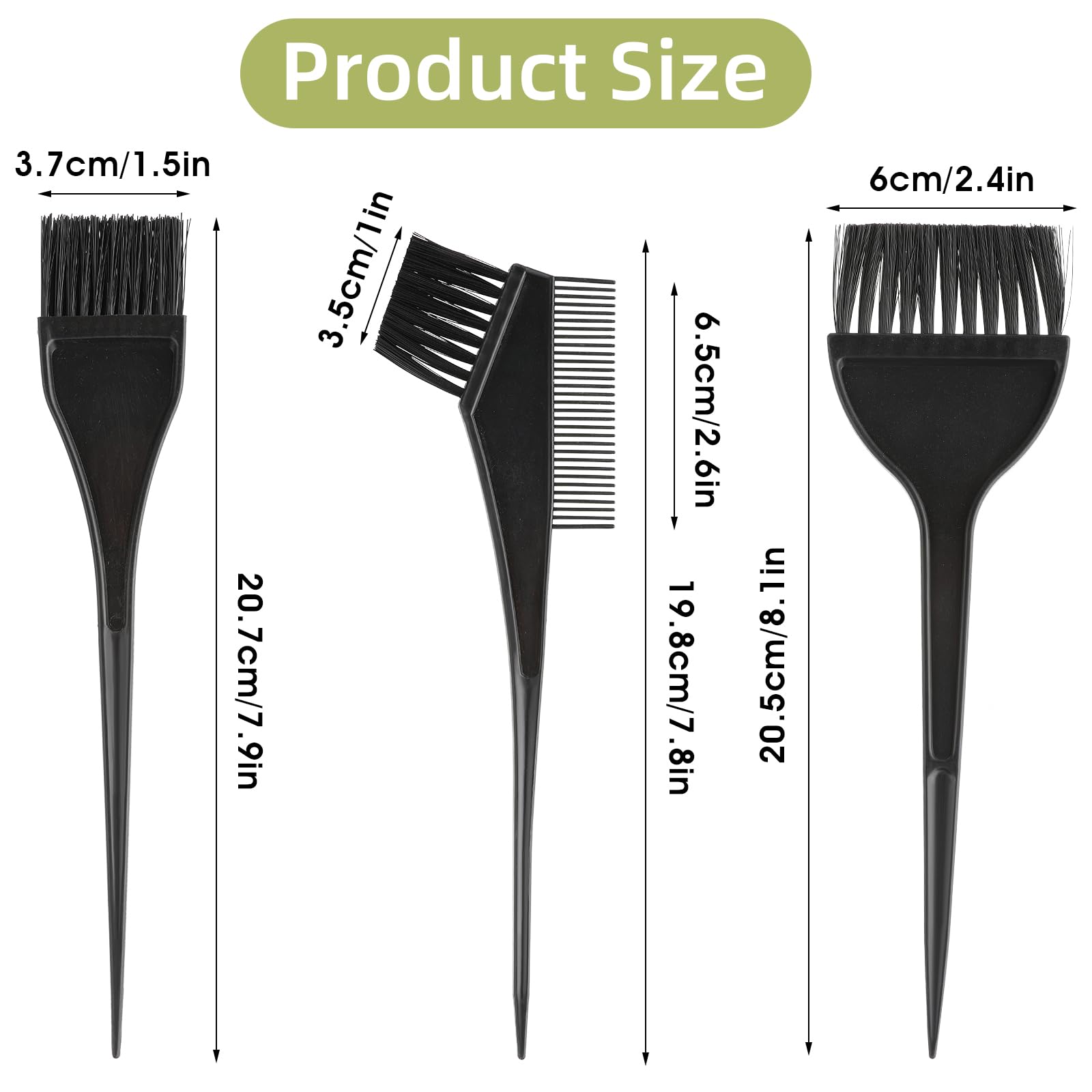 Ergonomic long handle hair dye brushes for home use