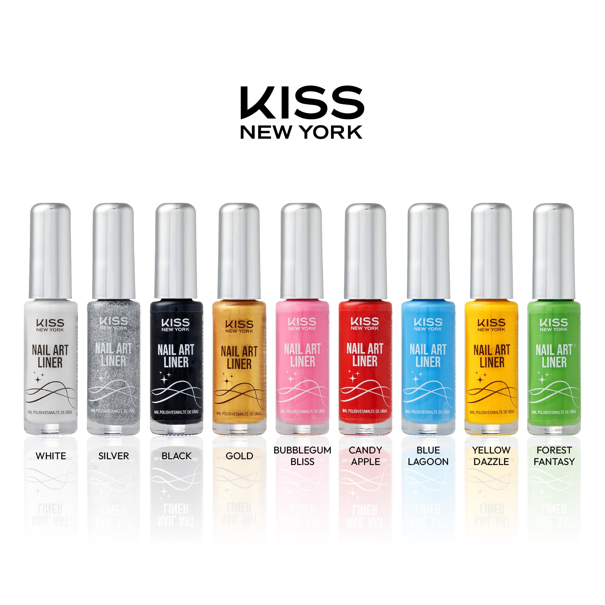 Close up of the fine tip brush on Kiss New York nail liner
