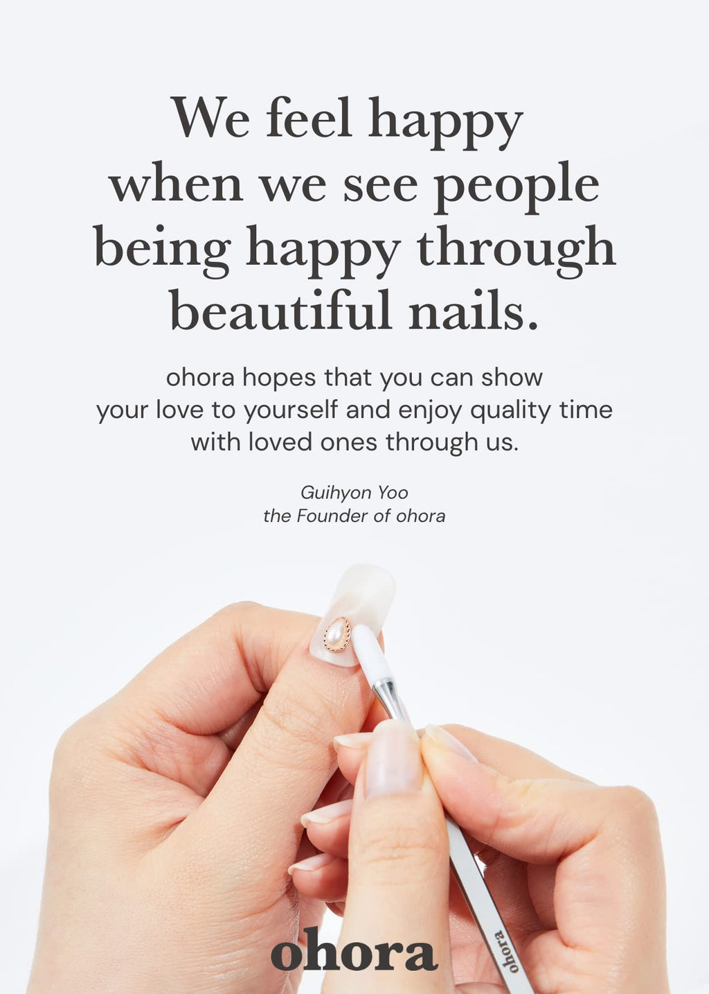 Finished salon quality manicure using Ohora strips