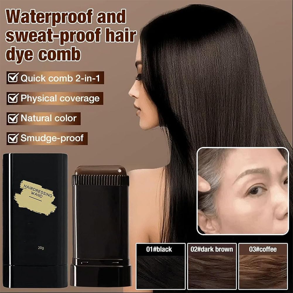 GDSAFS brown hair color stick with built-in applicator comb