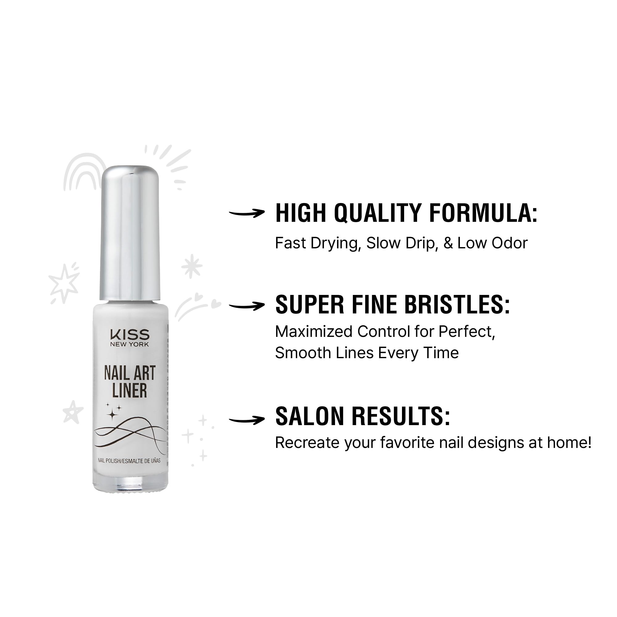 Kiss New York white nail liner bottle with branding