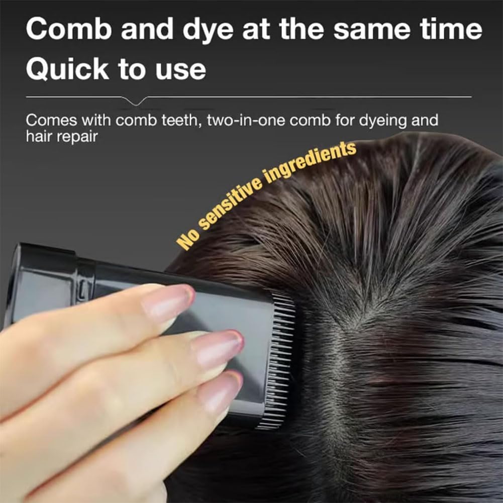 Side profile of the portable gray hair coverage comb