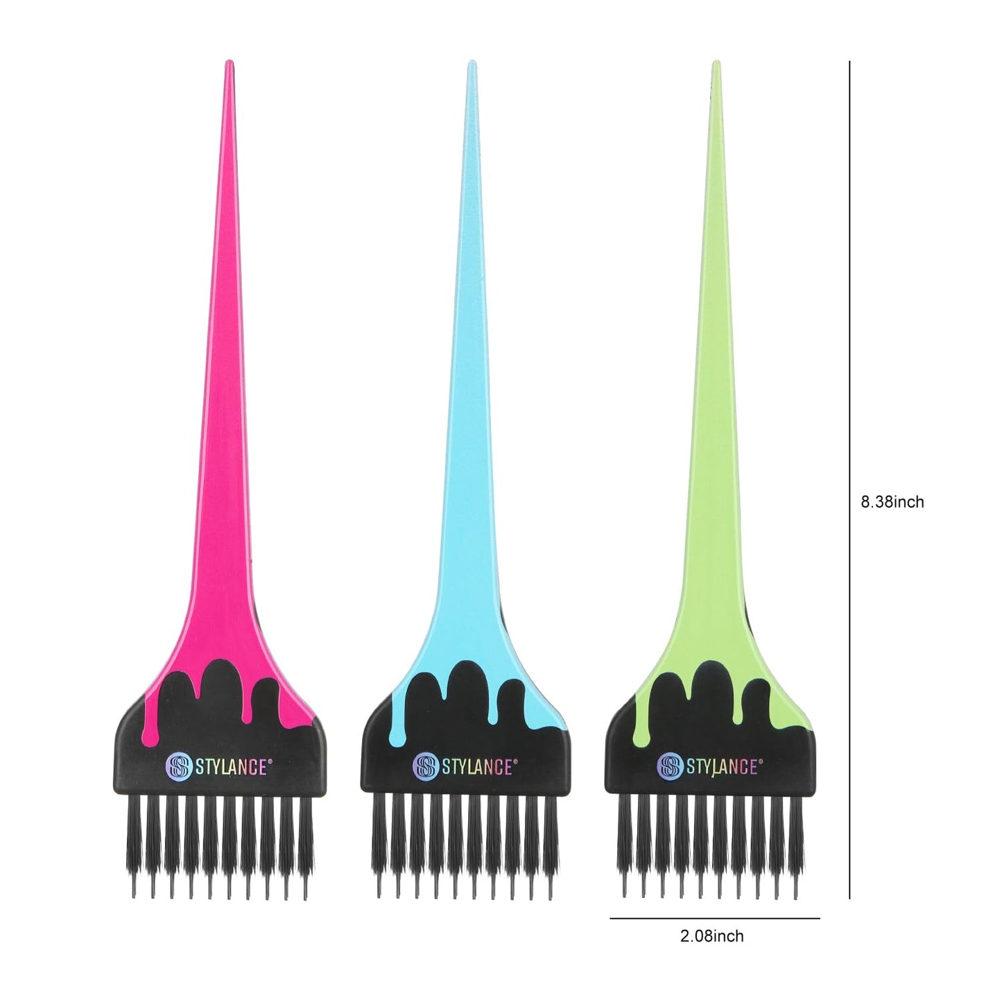 Ergonomic hair color brush handle design for easy grip