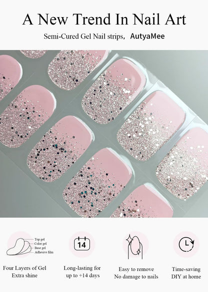 Salon quality gel nail strips applied on hands