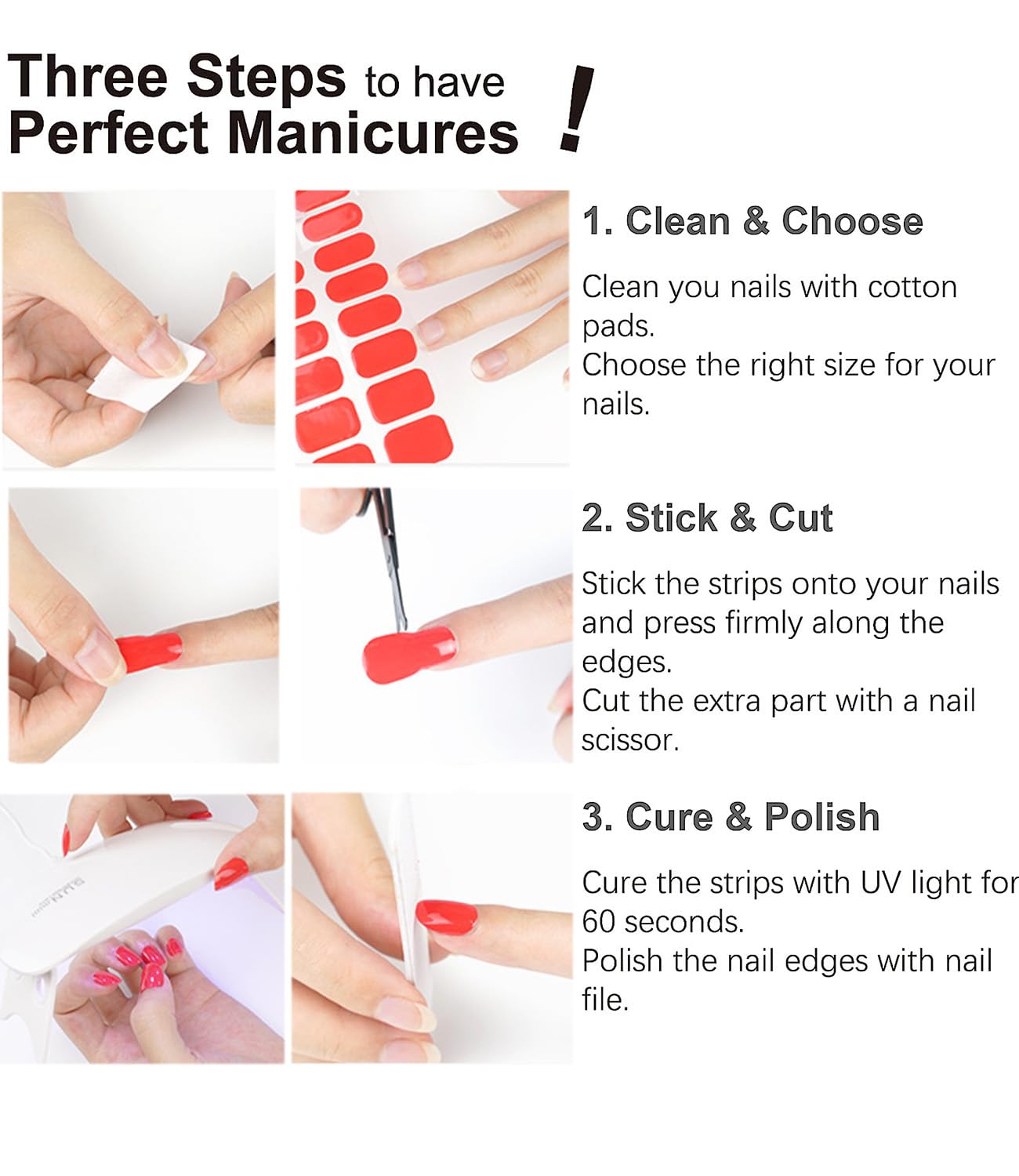 Top view of semi cured gel nail art kit components