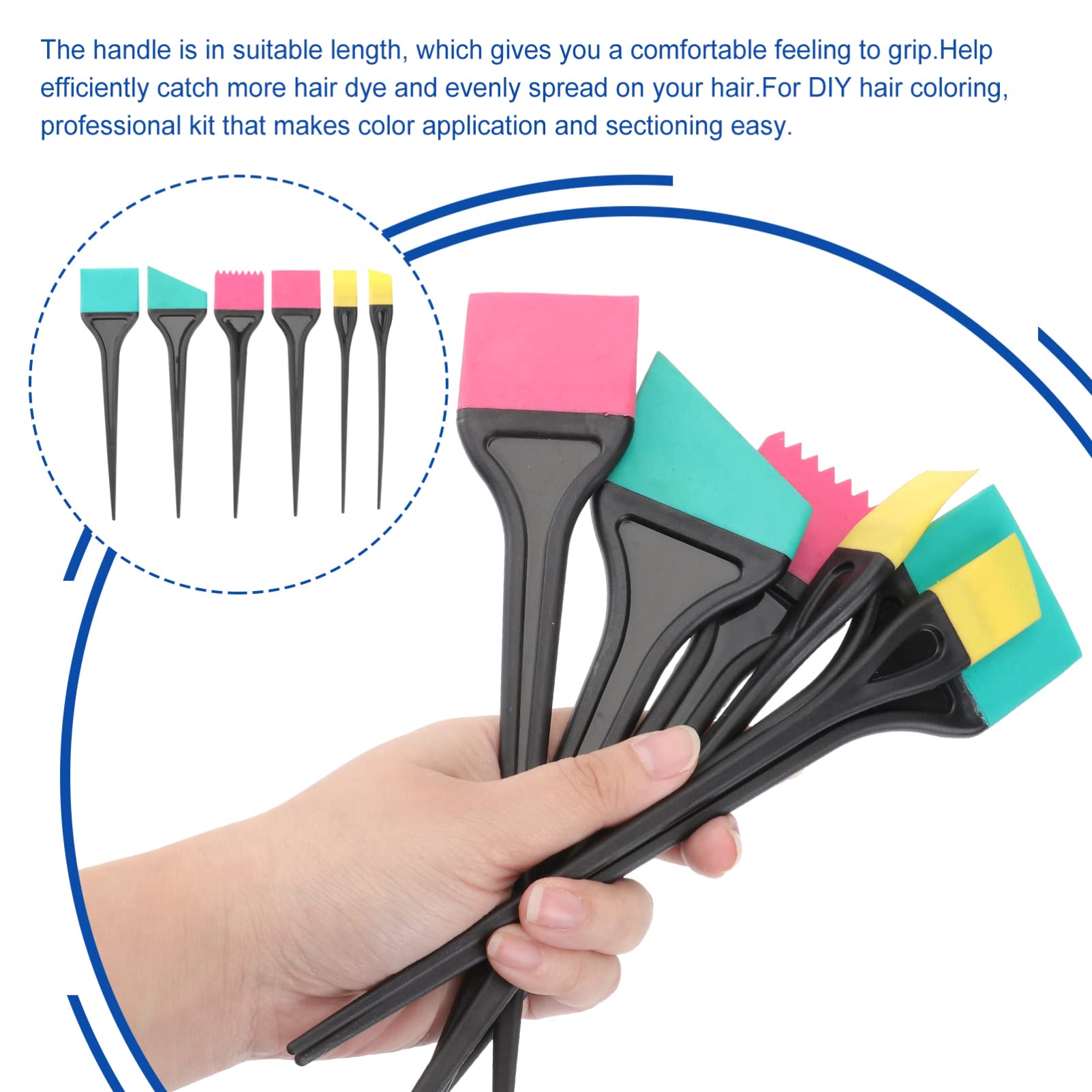 Different sizes of Zjchao hair dye applicator brushes