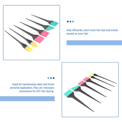 Professional salon hair tinting brush set in vibrant colors