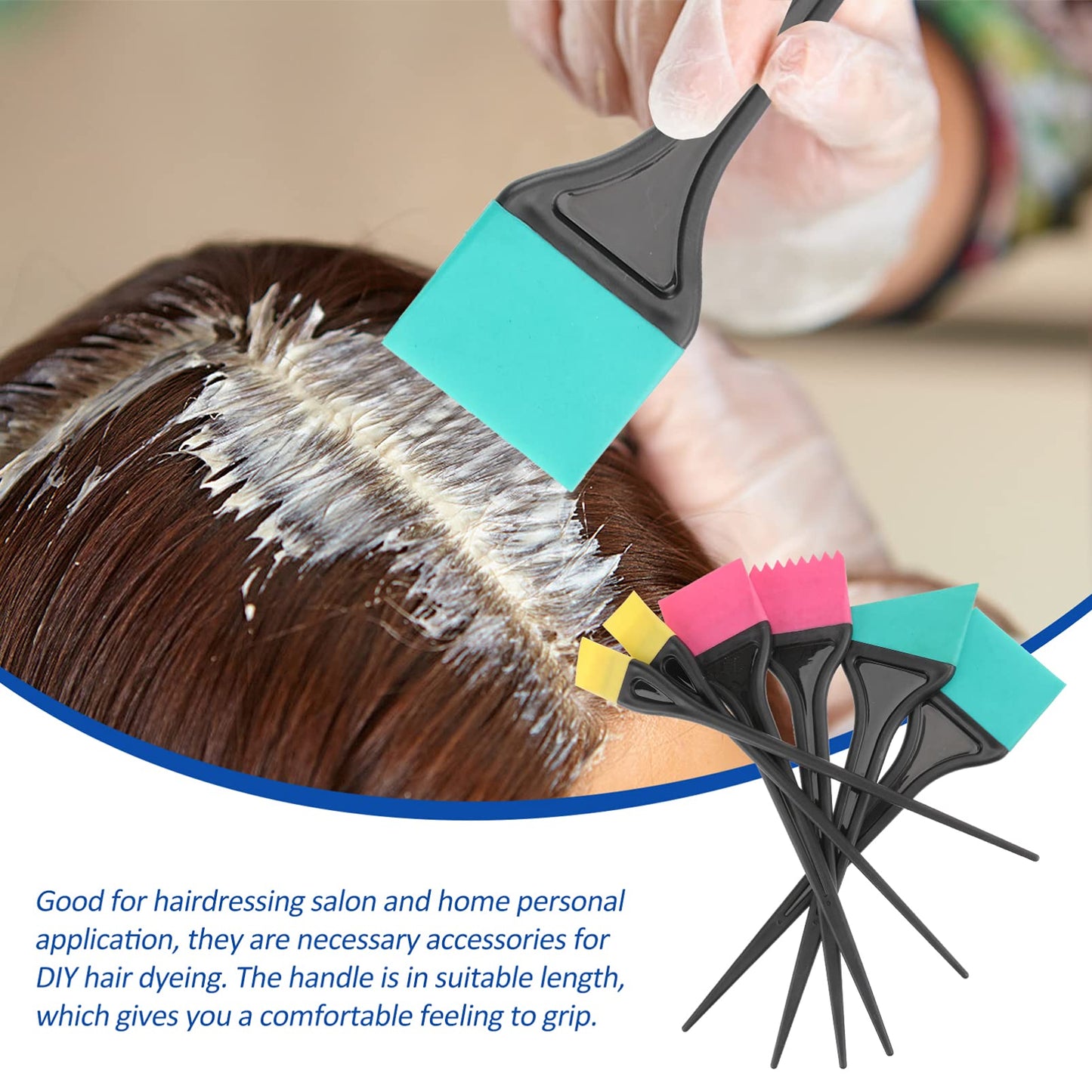Silicone hair dye brush set for home DIY coloring