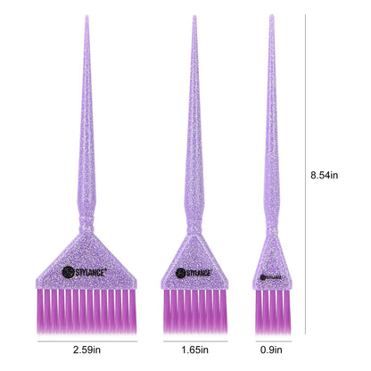 Close up view of professional purple nylon bristles on Stylance hair brushes.