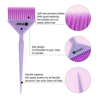 Set of hair coloring brushes for balayage and highlights.