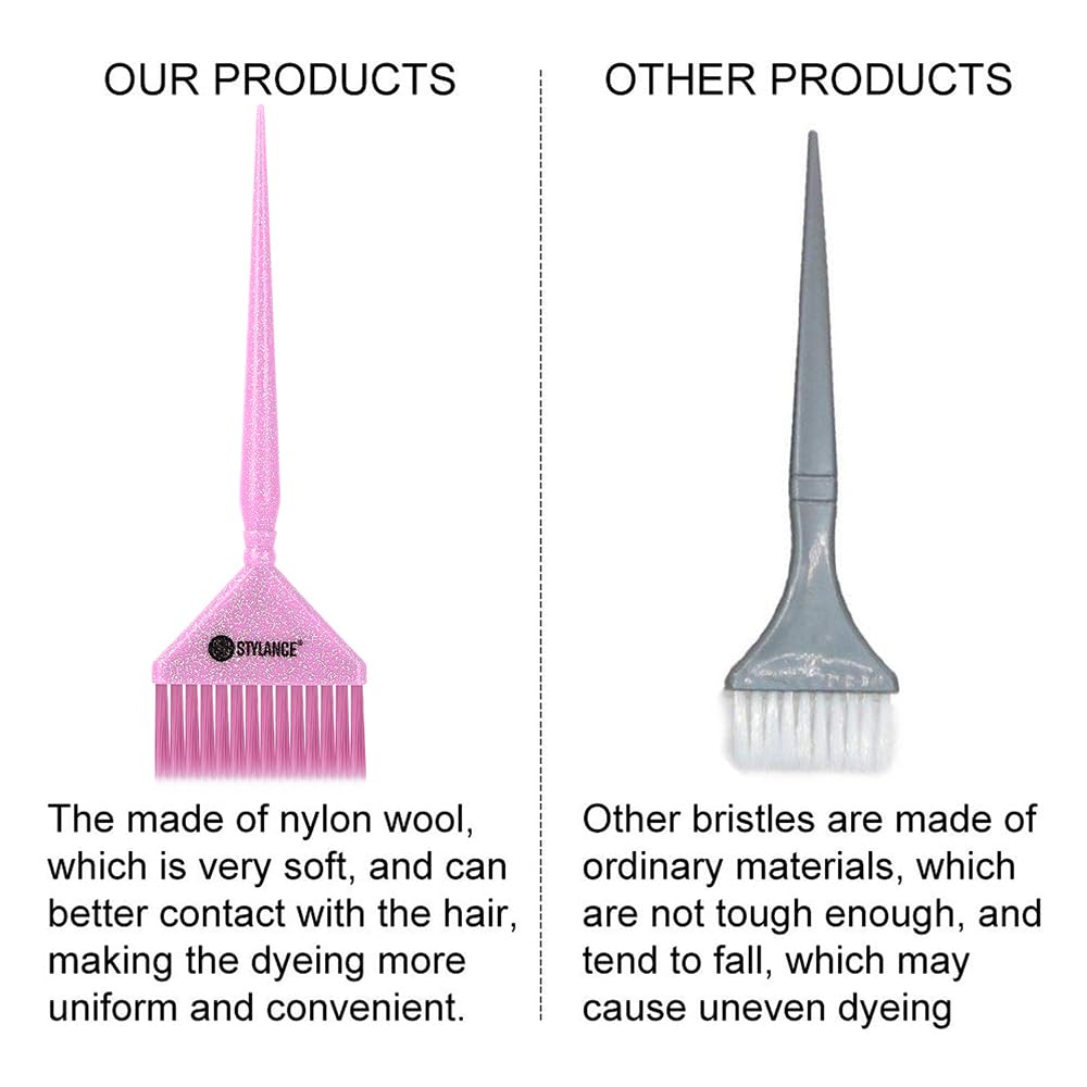 Professional hair dye brushes for root touch up and coloring