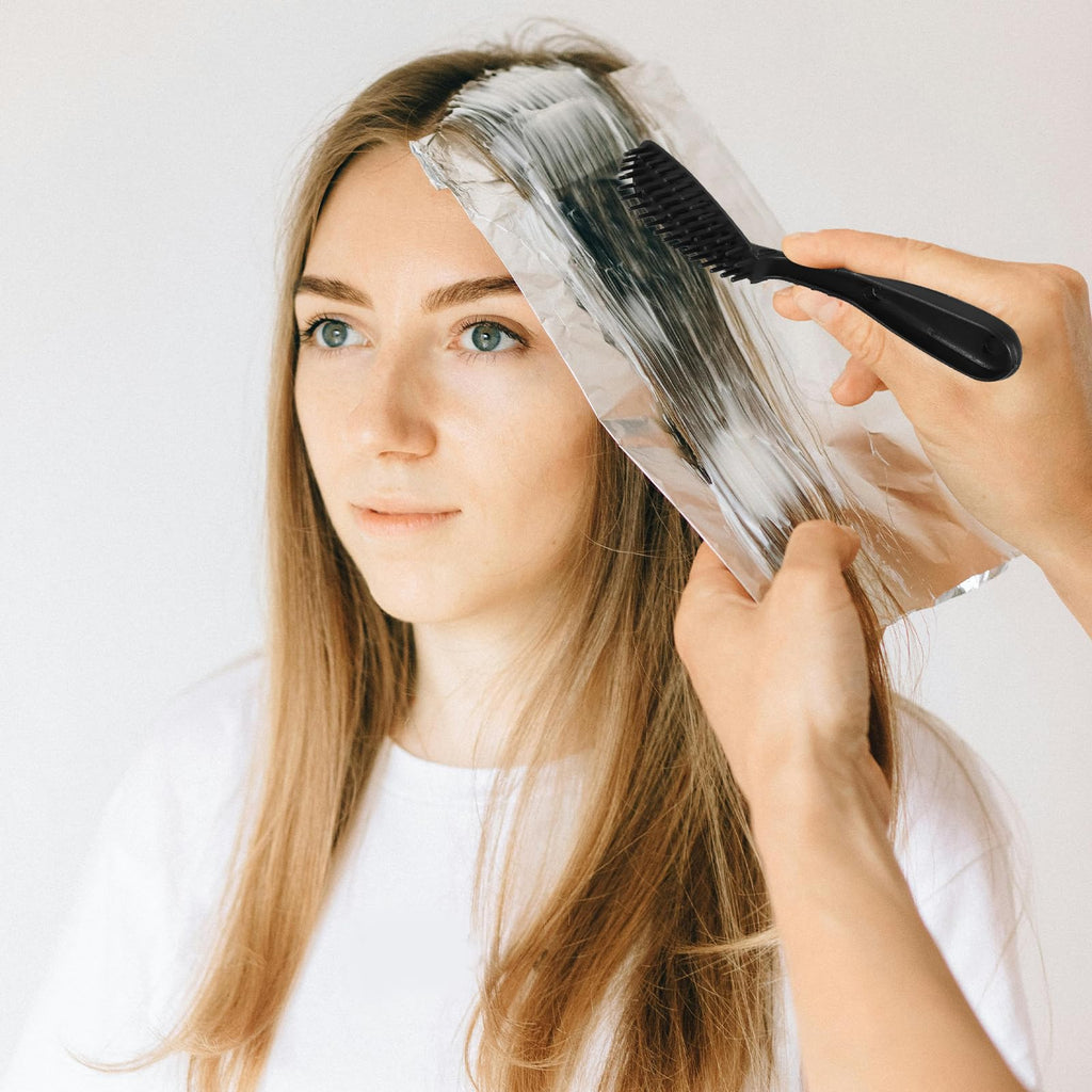 Durable plastic hair coloring brushes and sectioning combs